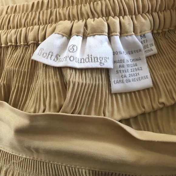 Soft Surroundings Gold Tiered Maxi Broom Skirt Sz. M Buttin Front Silky Feel - Picture 6 of 6